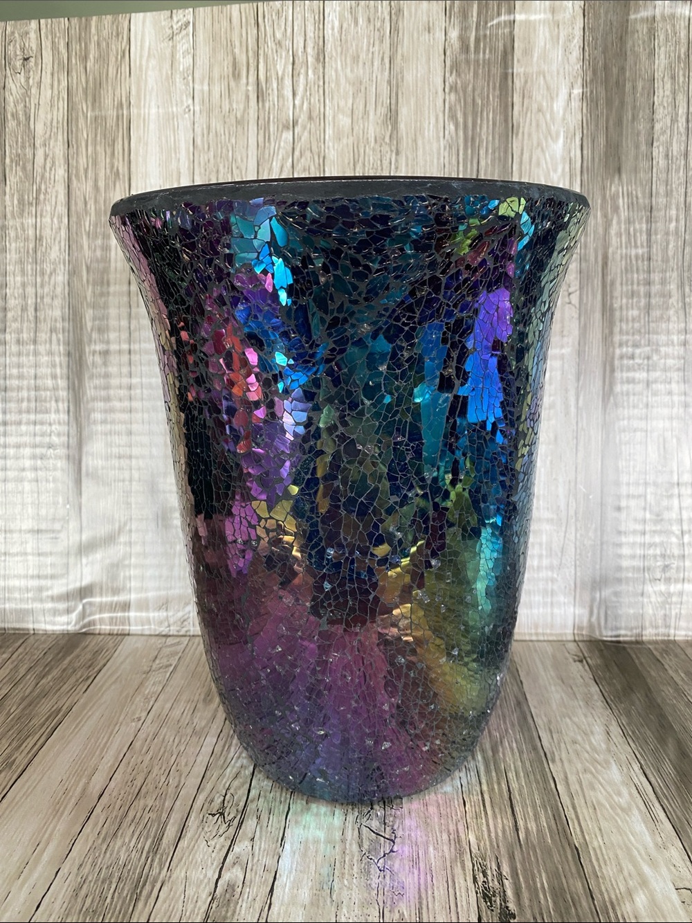 PARTY LITE MYSTIC GLIMMER HURRICANE GLASS